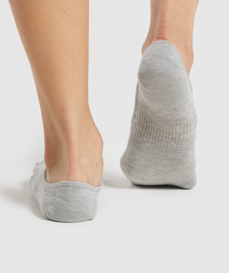 Paquete De 3 Calcetines Invisibles Gymshark Blanco-gris Claro Jaspeado-negro