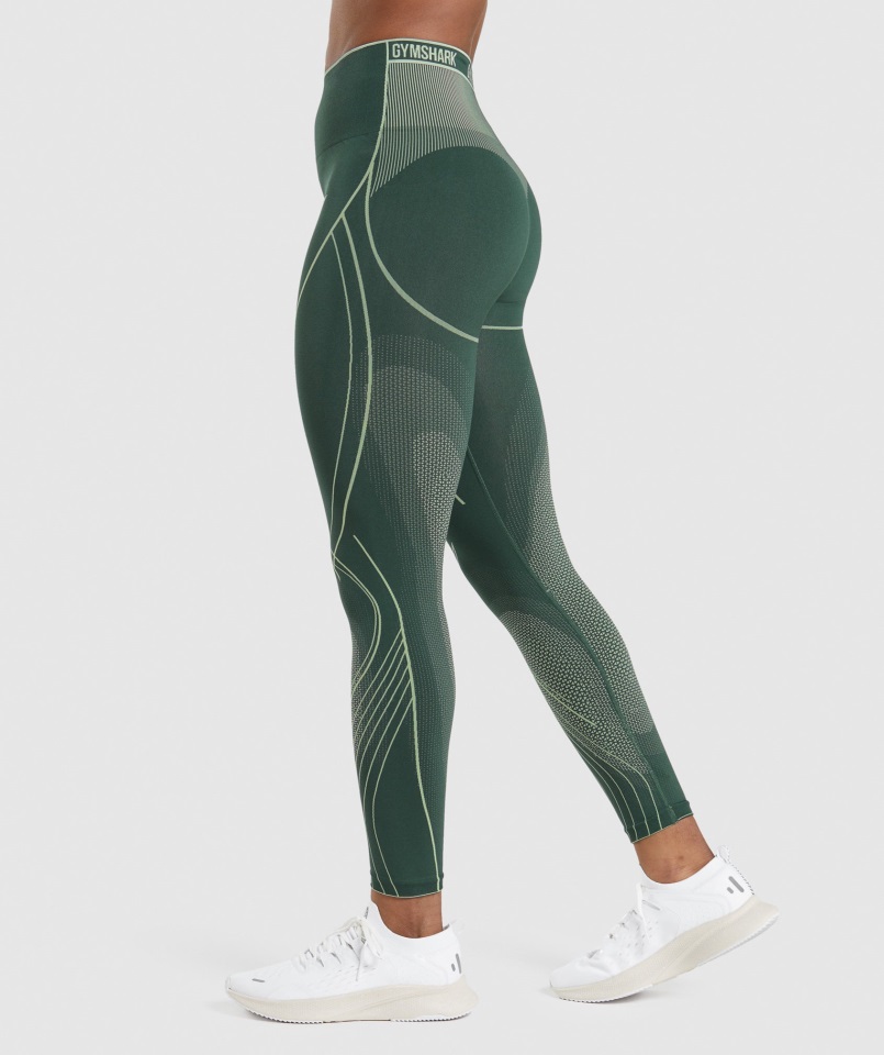 Gymshark Obsidiana Verde-pepino Verde ápice Sin Costuras De Talle Alto Legging