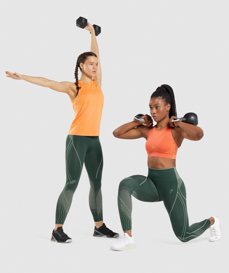 Gymshark Obsidiana Verde-pepino Verde ápice Sin Costuras De Talle Alto Legging