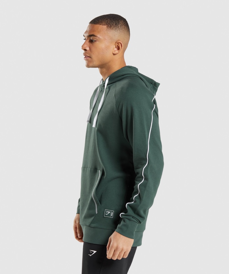 Sudadera Con Capucha Gymshark Obsidiana Verde-blanco