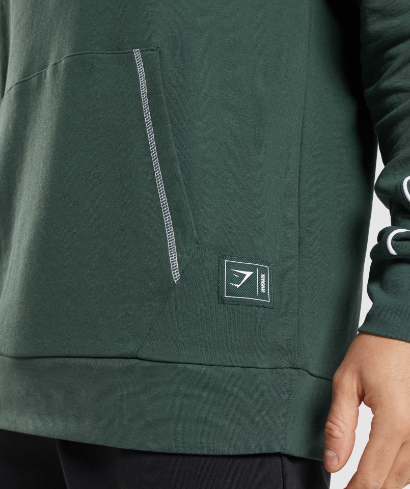 Sudadera Con Capucha Gymshark Obsidiana Verde-blanco