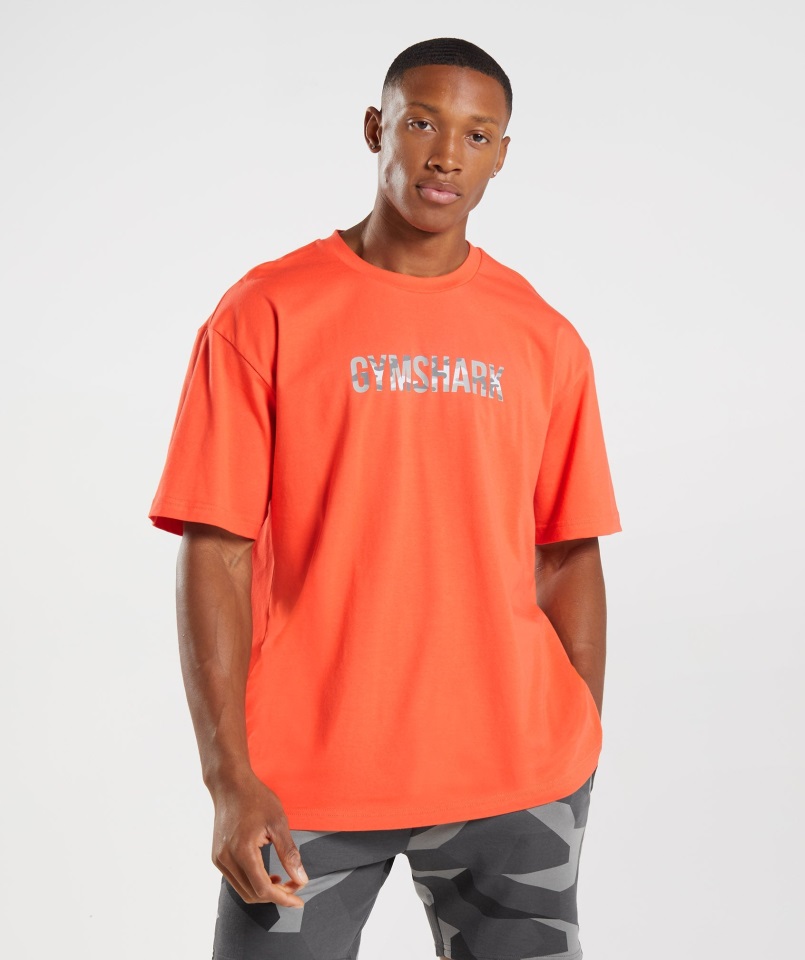 Camiseta Extragrande Con Relleno De Apolo Naranja Papaya Gymshark