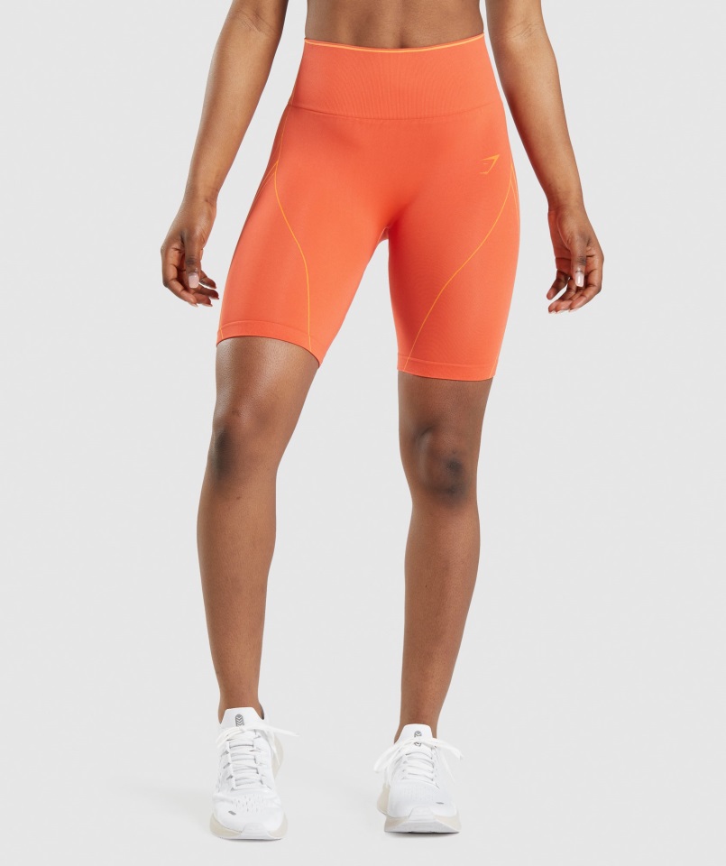 Gymshark Papaya Naranja-albaricoque ápice Naranja Sin Costuras De Gran Altura Corto