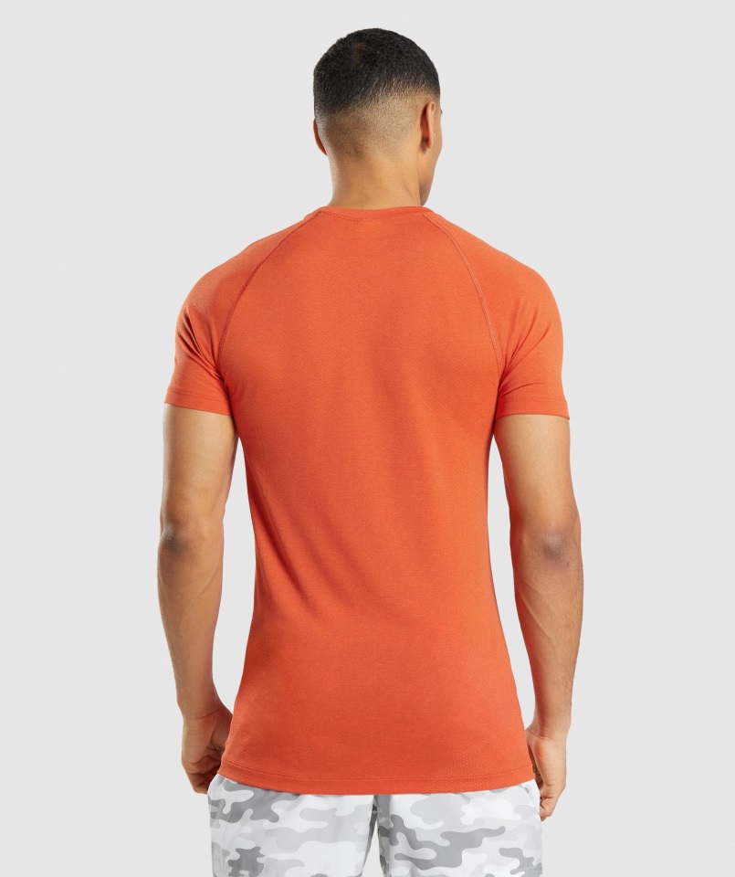 Gymshark Papaya Orange Marl Vital Light Camiseta Sin Costuras