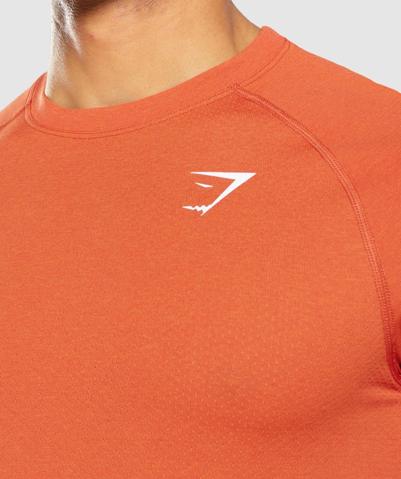 Gymshark Papaya Orange Marl Vital Light Camiseta Sin Costuras