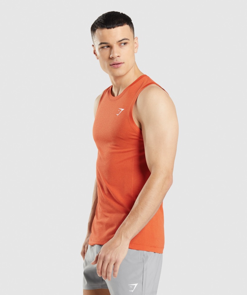 Gymshark Papaya Orange Marl Vital Tanque De Luz Sin Costuras
