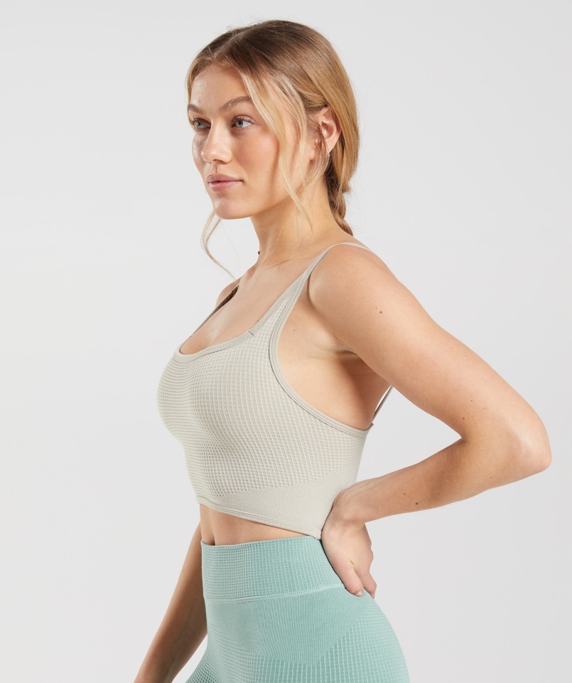 Gymshark Pausa Bralette Sin Costuras Gris Guijarro