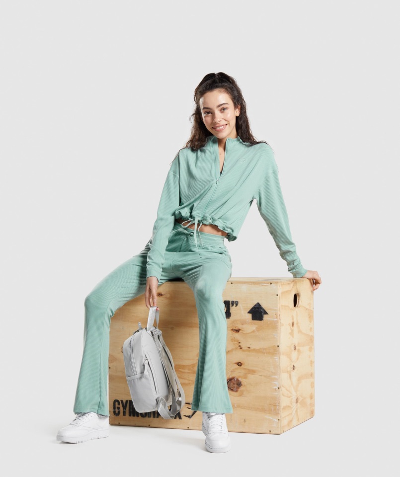 Chaqueta Con Cremallera Gymshark Pause Azul Maya