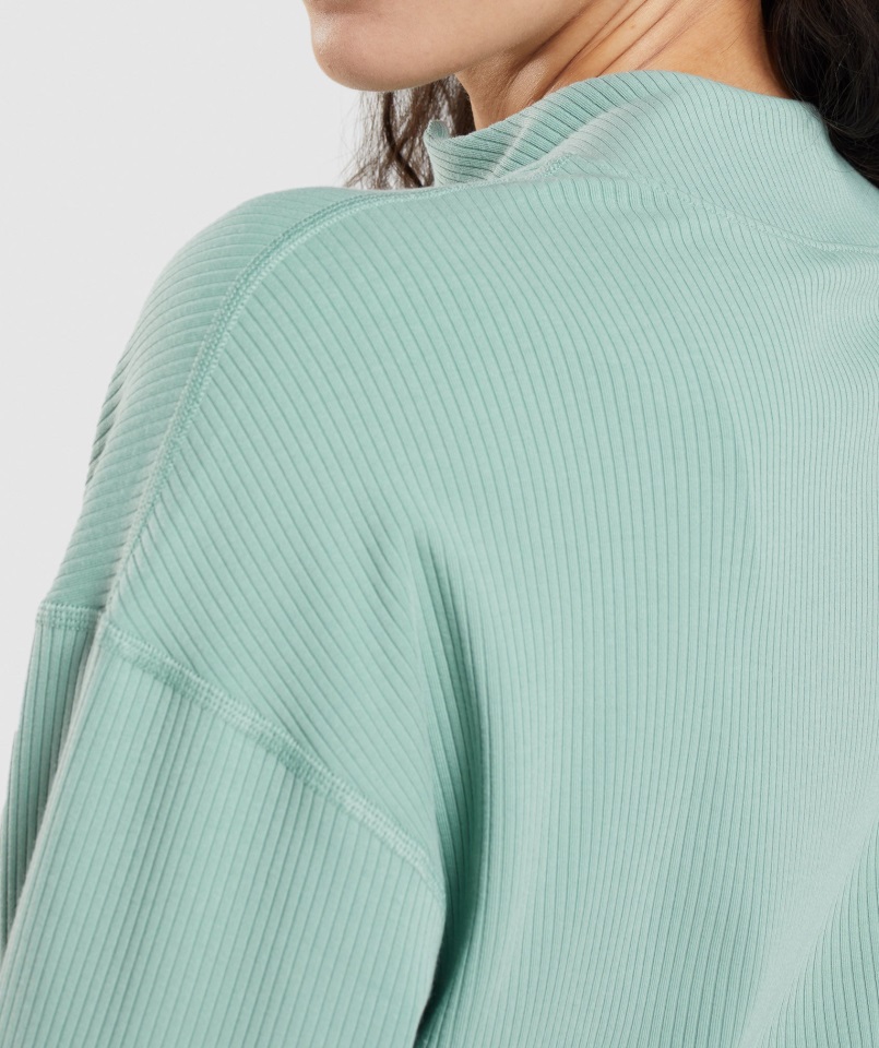 Chaqueta Con Cremallera Gymshark Pause Azul Maya