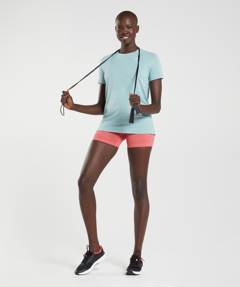 Camiseta Gymshark Perla Azul Jaspeado Vital Seamless 2.0 Light