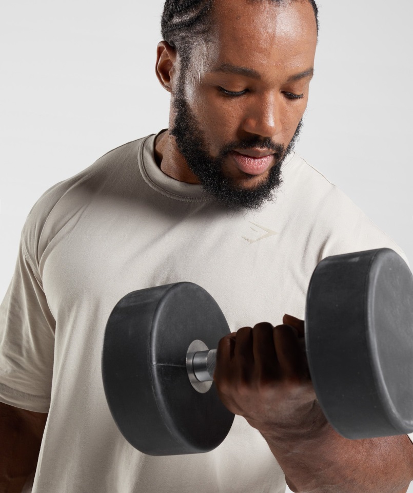 Camiseta Gymshark Power Gris Guijarro