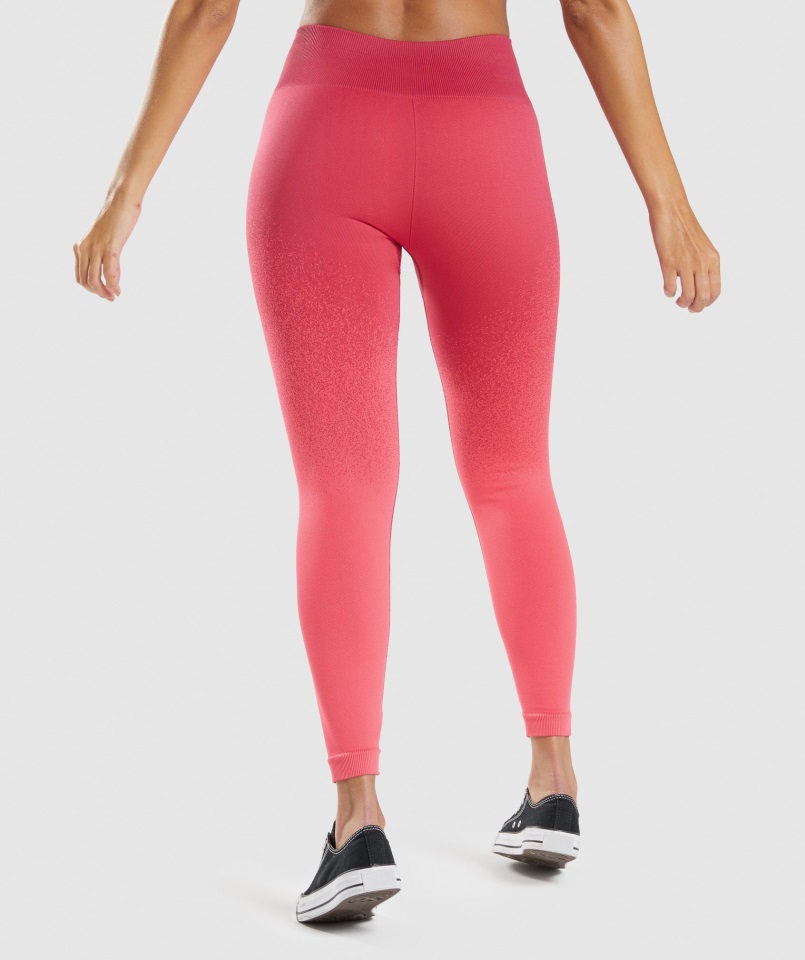 Gymshark Rosa-rojo Adaptar Ombre Sin Costuras Legging