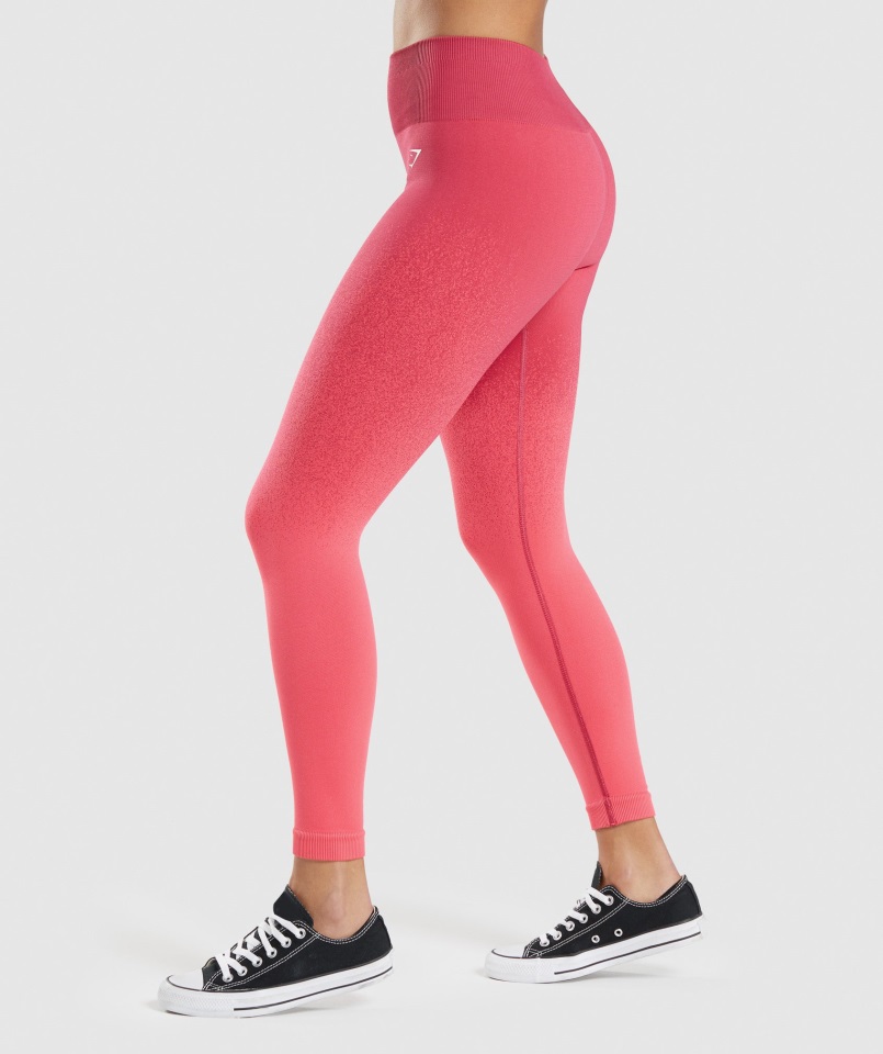 Gymshark Rosa-rojo Adaptar Ombre Sin Costuras Legging