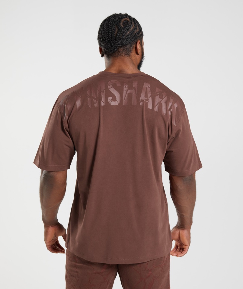 Camiseta Gymshark Power Marrón Cereza