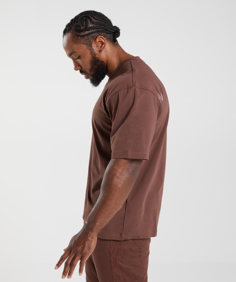 Camiseta Gymshark Power Marrón Cereza