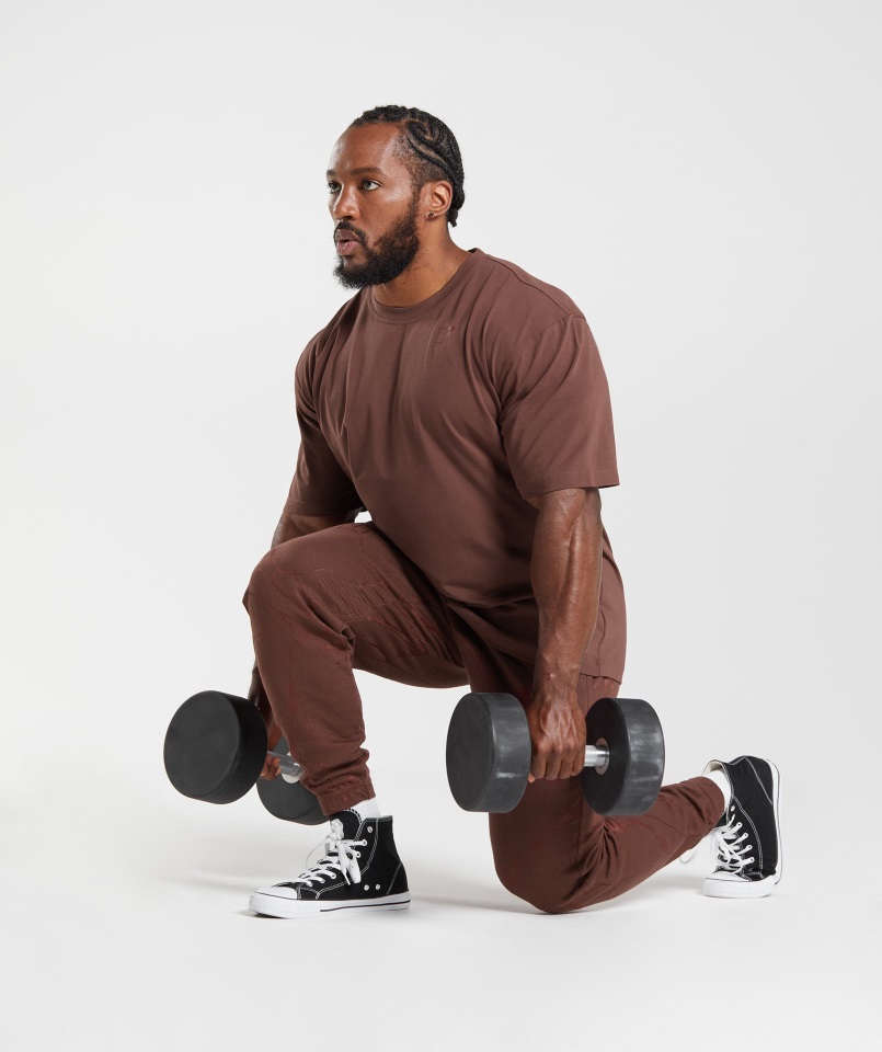 Camiseta Gymshark Power Marrón Cereza