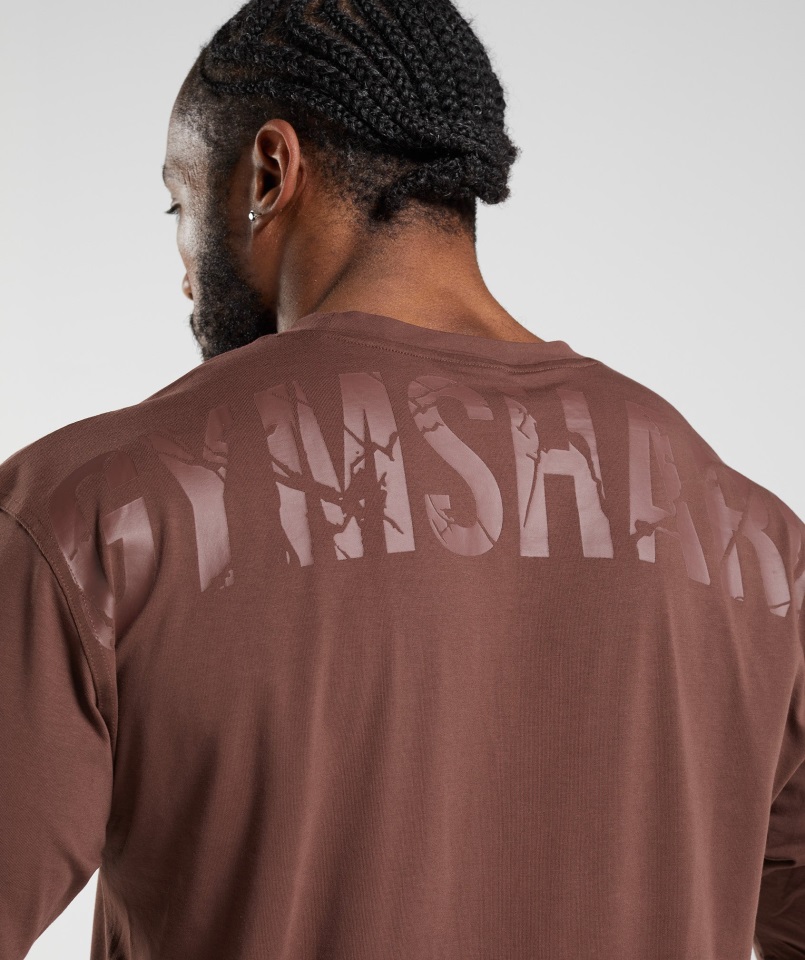 Camiseta Gymshark Power Marrón Cereza