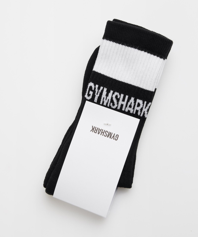 Calcetines Gymshark Premium Jacquard Single Negro-blanco