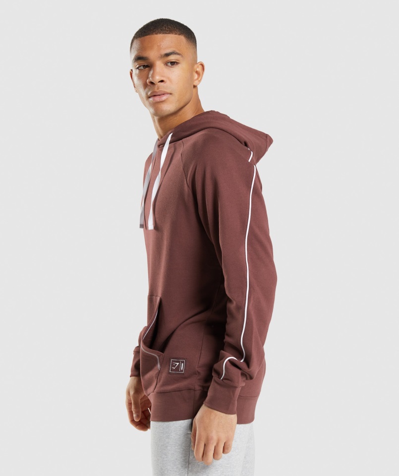 Sudadera Gymshark Reccess Marrón Cereza-blanco