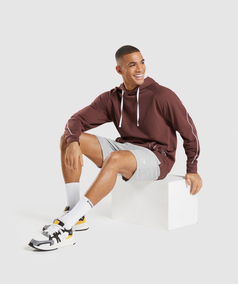 Sudadera Gymshark Reccess Marrón Cereza-blanco