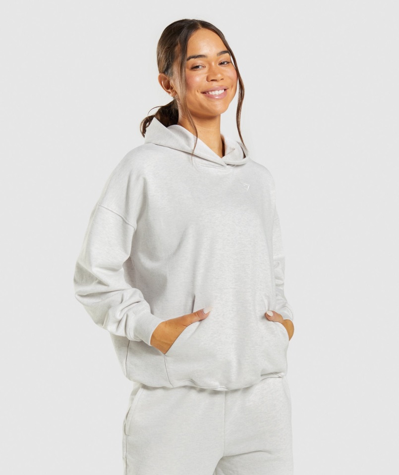 Gymshark Rest Day Sudadera Con Capucha Blanco Jaspeado