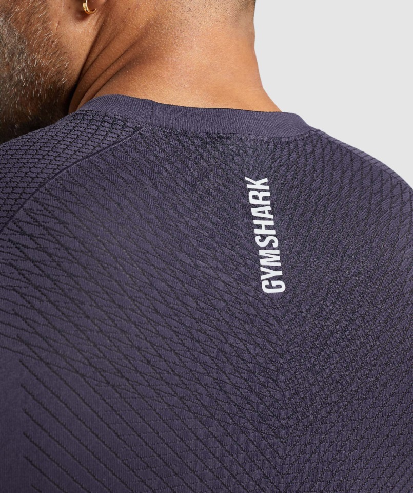 Camiseta De Manga Larga Sin Costuras Gymshark Rich Purple-black Apex