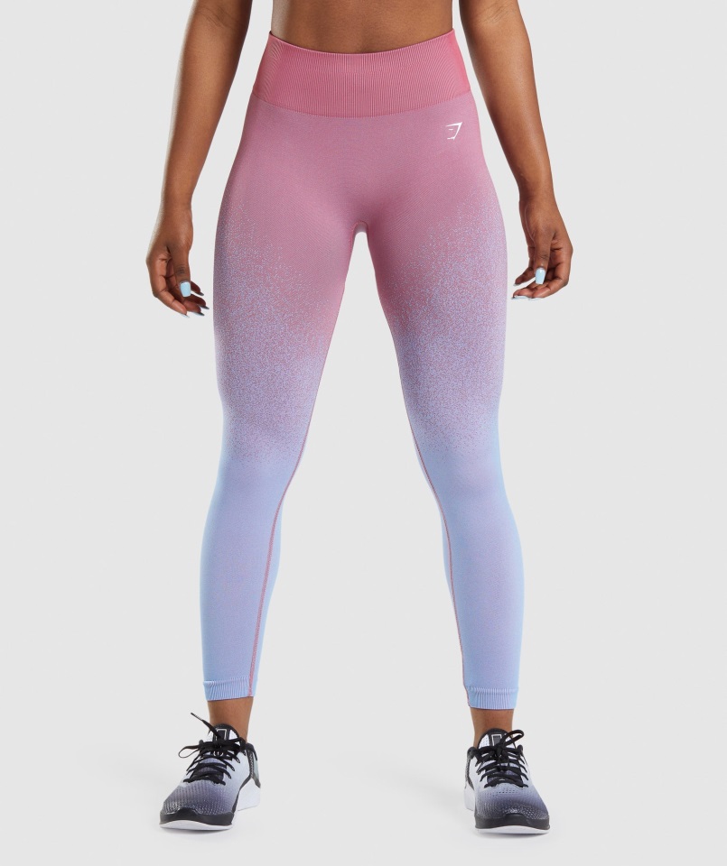 Gymshark Rosa Rosa-azul Claro Adaptar Ombre Sin Costuras Legging
