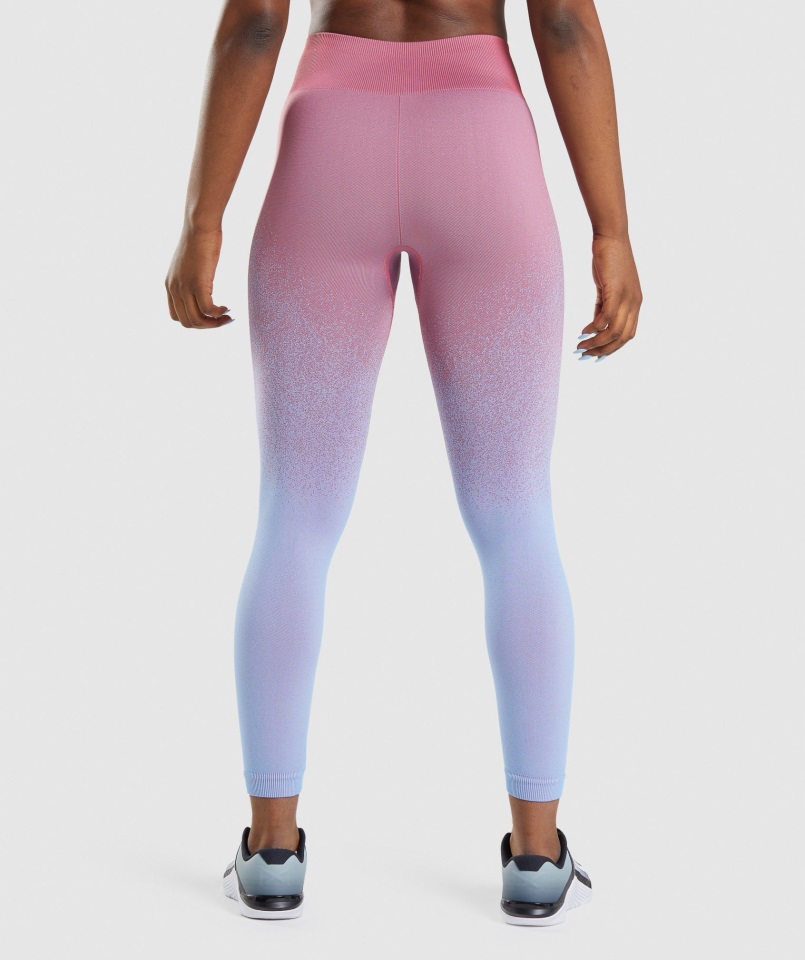 Gymshark Rosa Rosa-azul Claro Adaptar Ombre Sin Costuras Legging