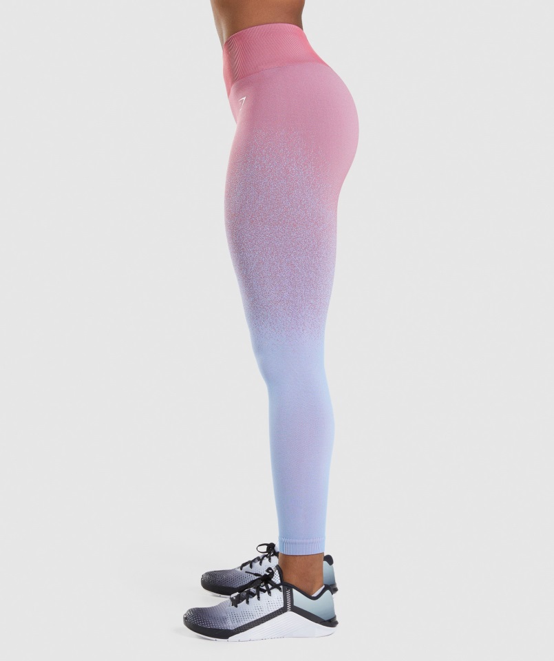 Gymshark Rosa Rosa-azul Claro Adaptar Ombre Sin Costuras Legging