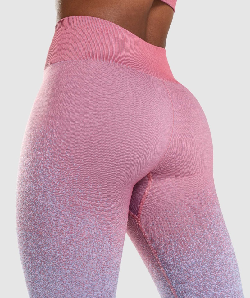 Gymshark Rosa Rosa-azul Claro Adaptar Ombre Sin Costuras Legging