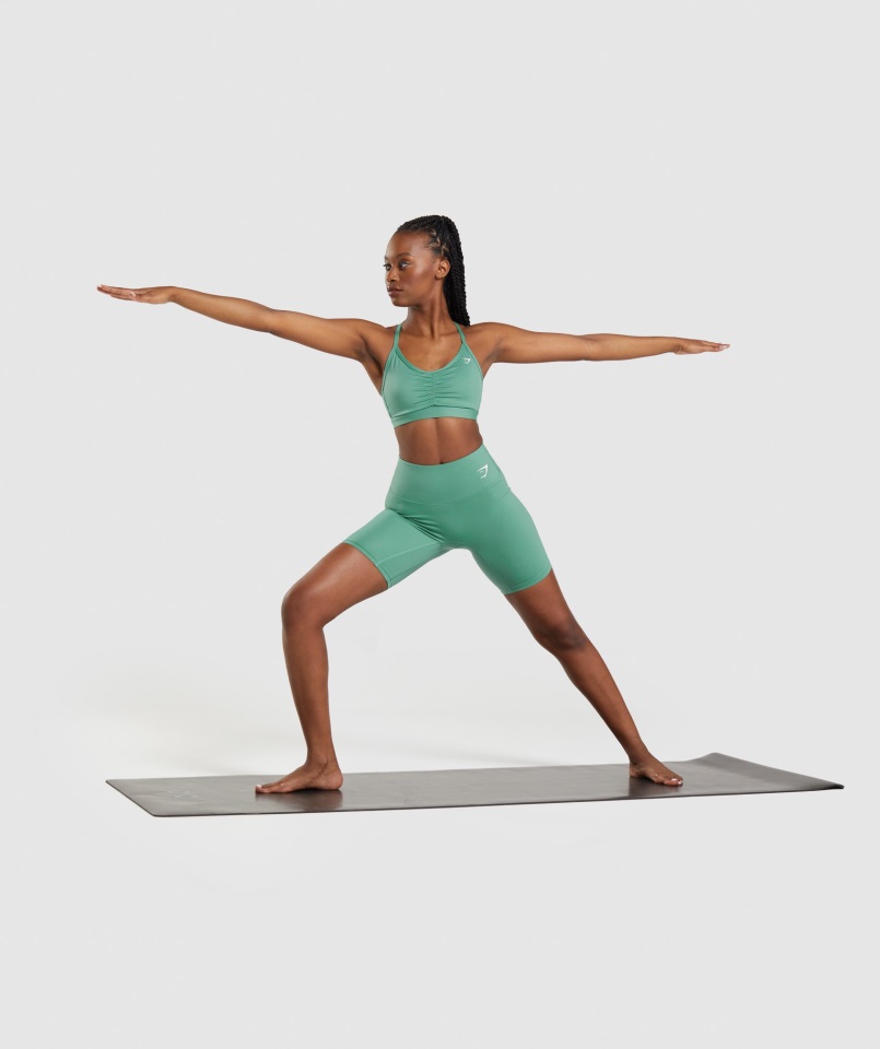 Gymshark Sujetador Deportivo Fruncido Verde Alpino