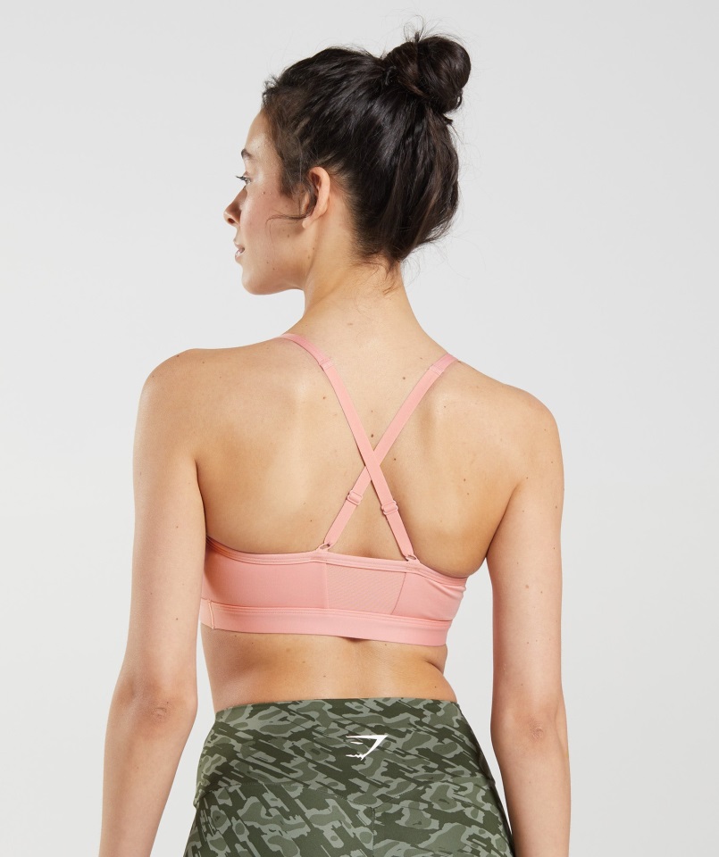 Gymshark Sujetador Deportivo Fruncido Paige Rosa