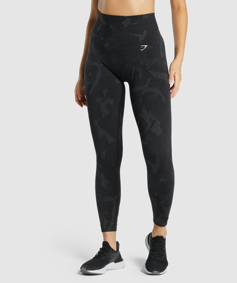 Gymshark Savanna-black Adapt Camo Sin Costuras Legging