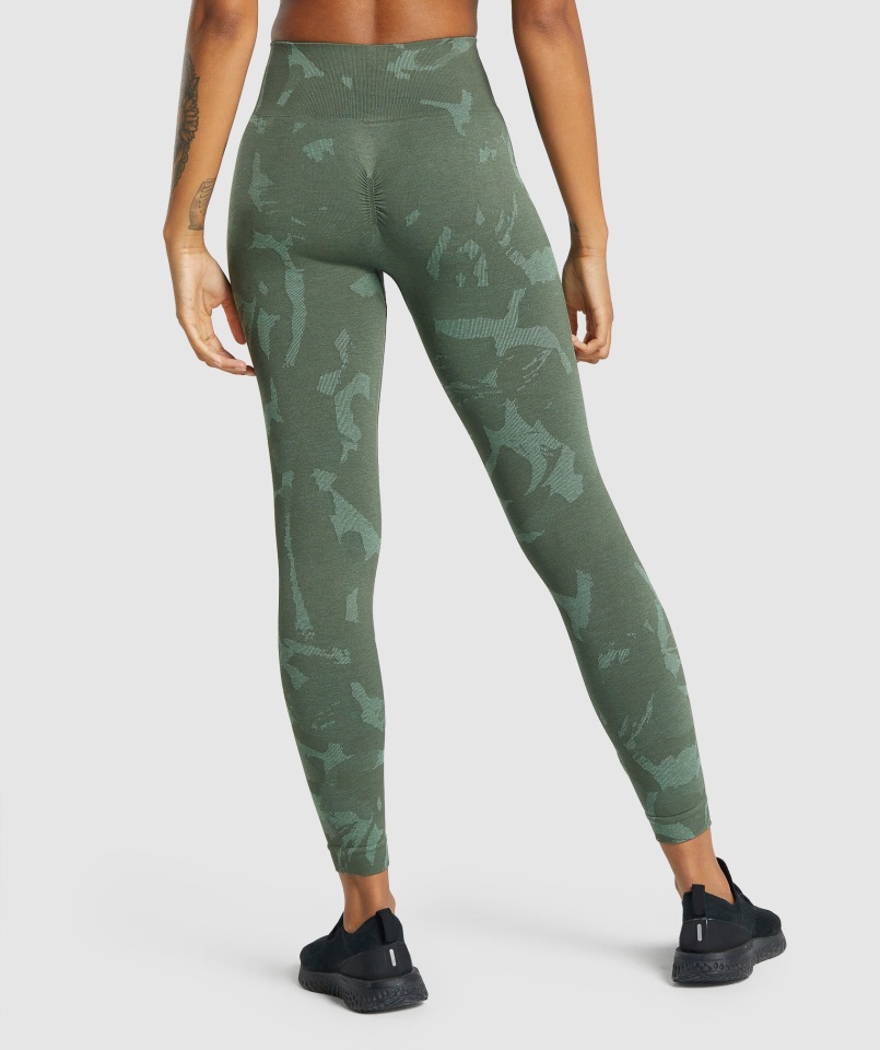Gymshark Savanna-green Adapt Camo Sin Costuras Legging