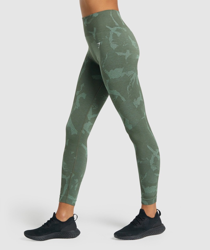 Gymshark Savanna-green Adapt Camo Sin Costuras Legging