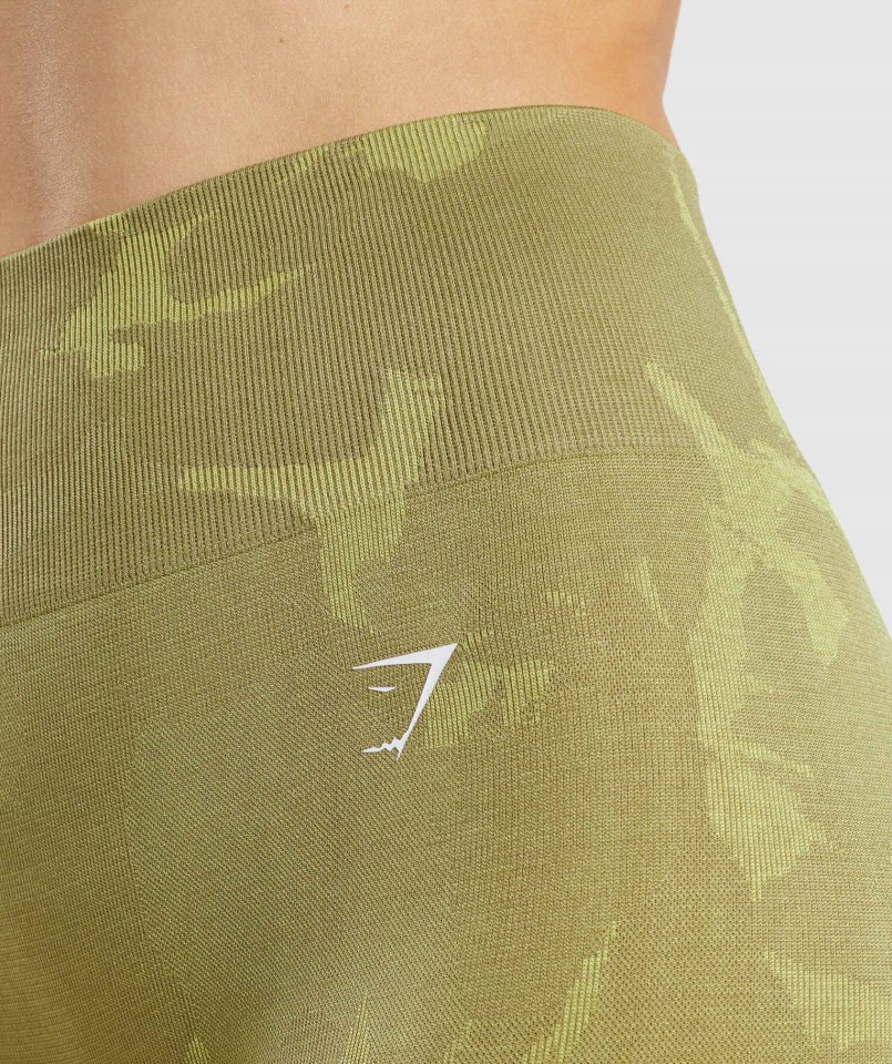 Gymshark Sabana-grifo Verde Adaptar Camuflaje Sin Costuras Legging