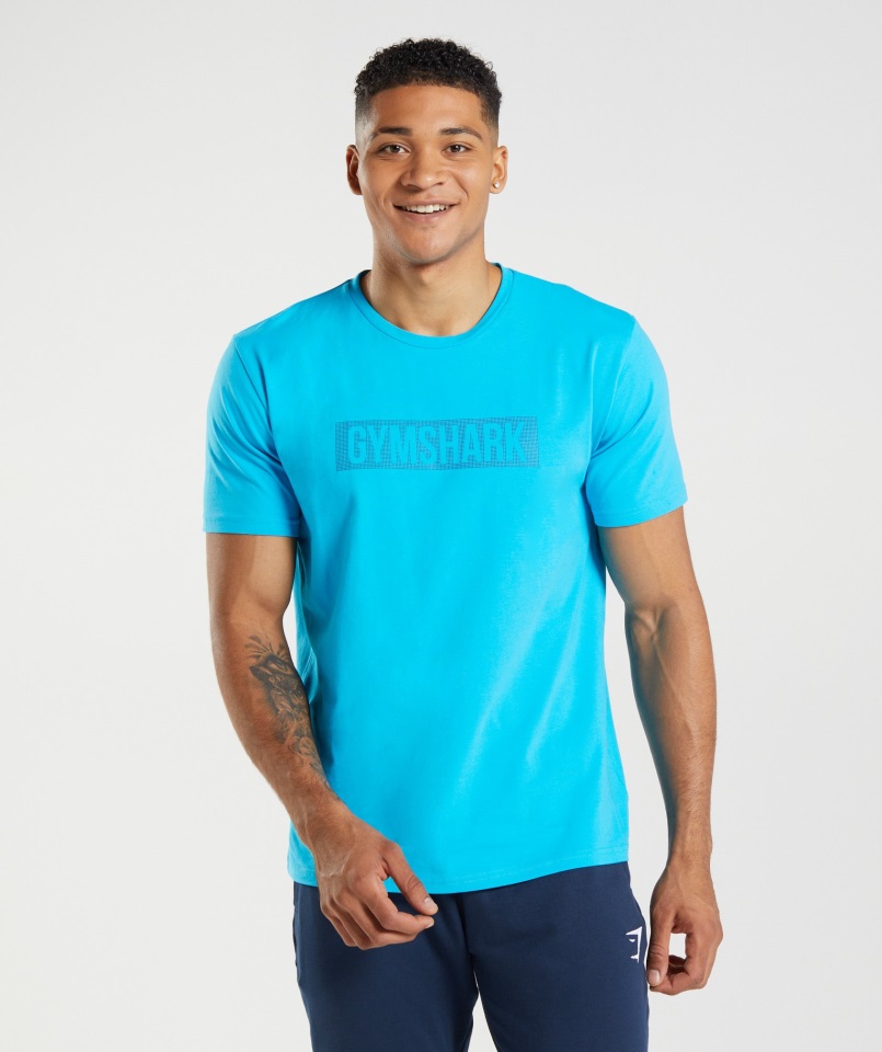 Camiseta Gymshark Tiburón Bloque Azul