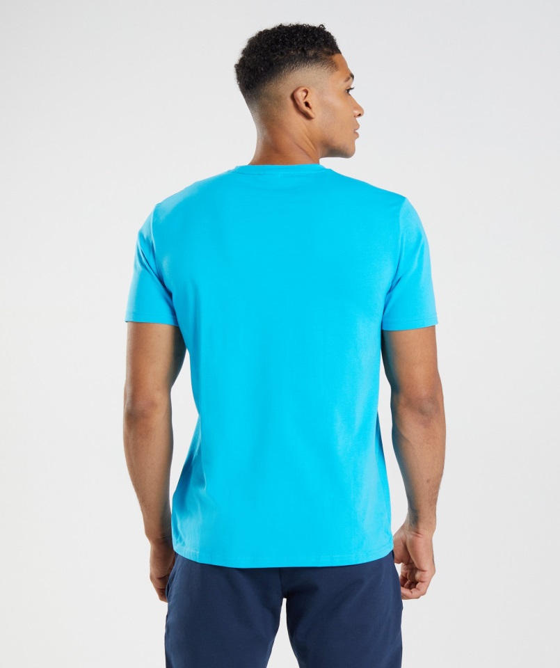 Camiseta Gymshark Tiburón Bloque Azul