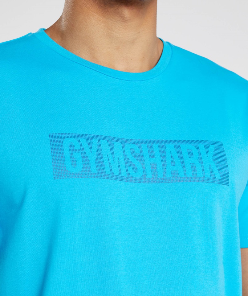 Camiseta Gymshark Tiburón Bloque Azul