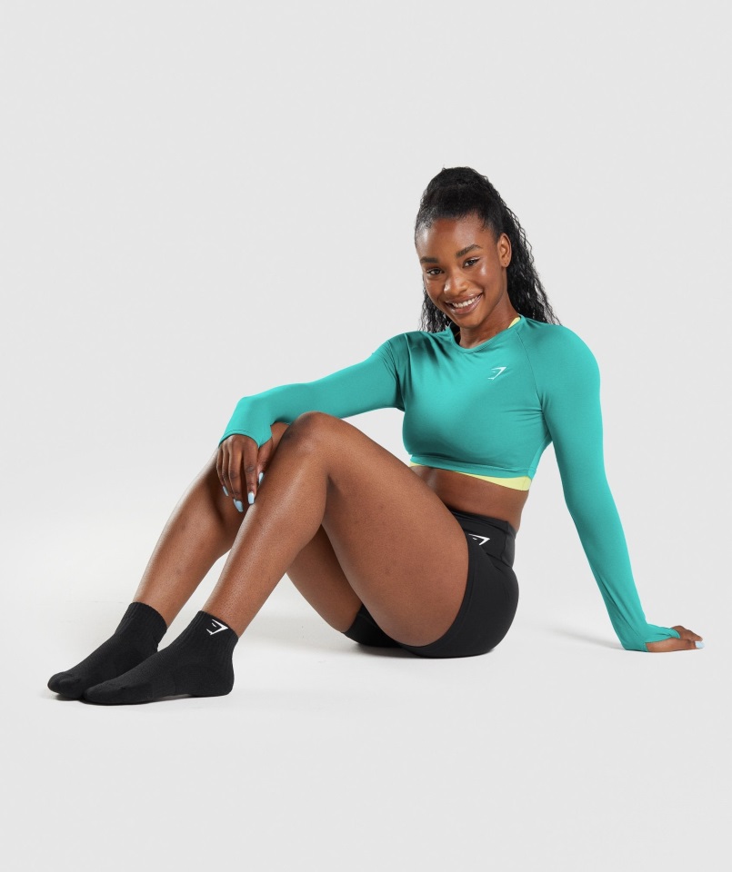 Gymshark Sharkhead Bordado Quarter Calcetines 2pk Negro