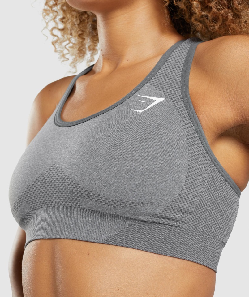 Sujetador Deportivo Gymshark Smokey Grey Jaspeado Vital Sin Costuras 2.0