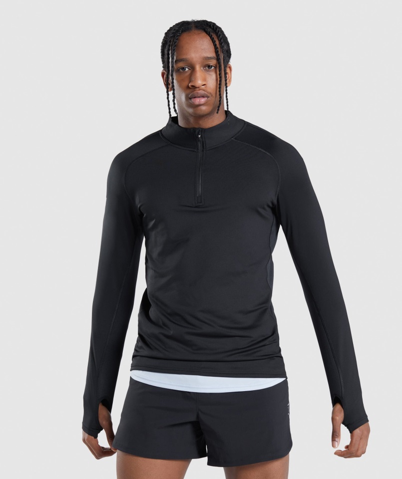 Gymshark Speed Evolucionar 1-4 Zip Negro