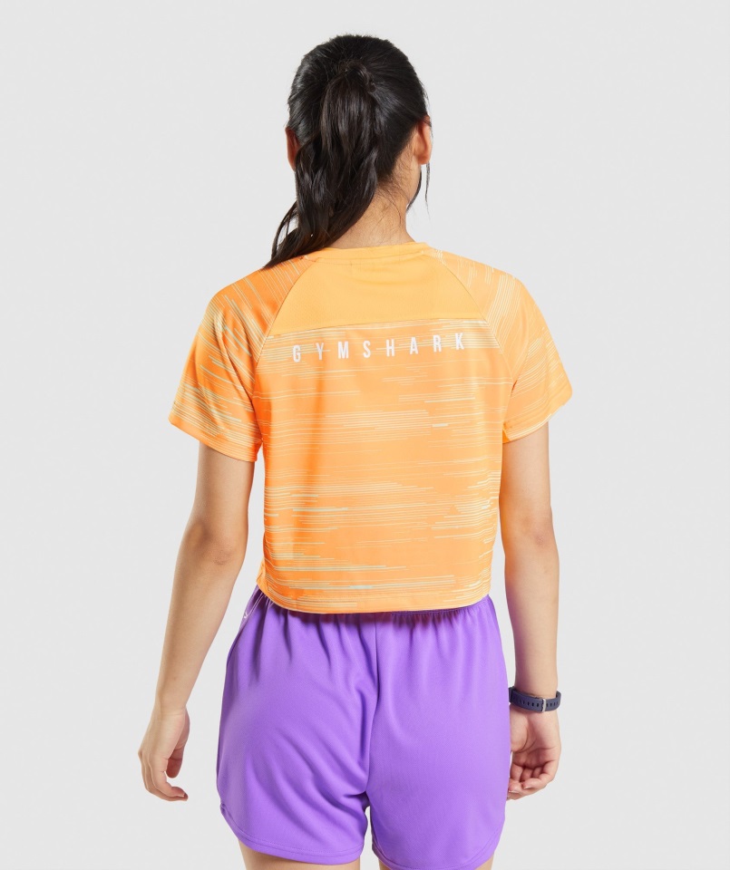Camiseta Gymshark Sport Midi Estampado Naranja