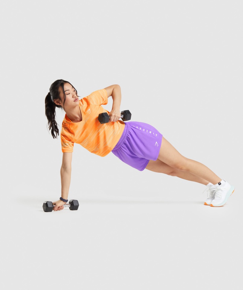 Camiseta Gymshark Sport Midi Estampado Naranja