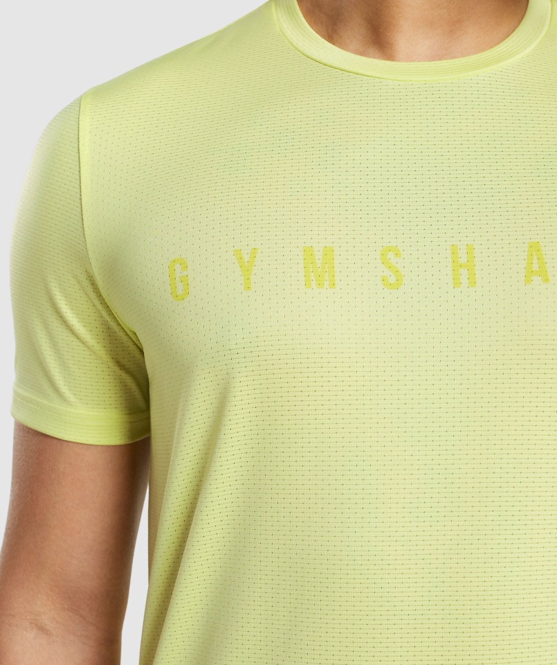 Camiseta Gymshark Sport Stripe Verde Luciérnaga