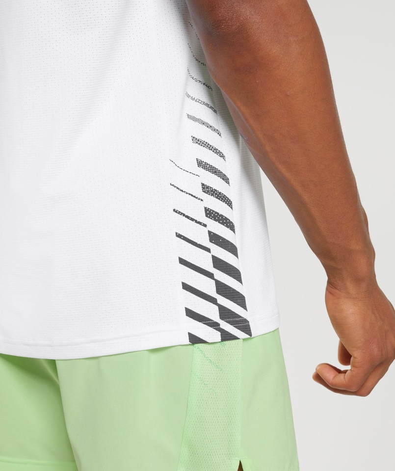 Camiseta Gymshark Sport Stripe Blanca