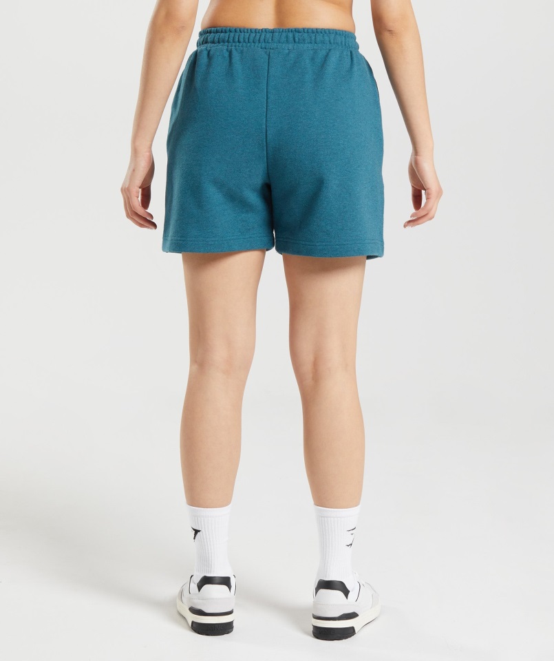 Gymshark Acero Azul Jaspeado Descanso Día Sudaderas Pantalones Cortos