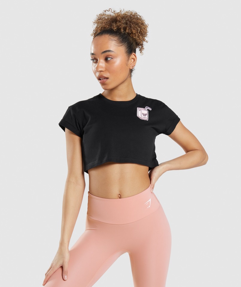 Paquete De Pegatinas Gymshark Camiseta Corta Negra