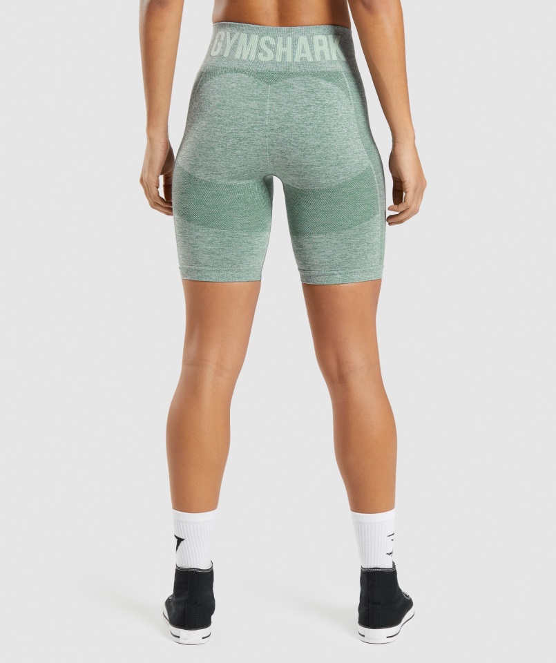 Shorts De Ciclismo Gymshark Studio Flex Verde Jaspeado