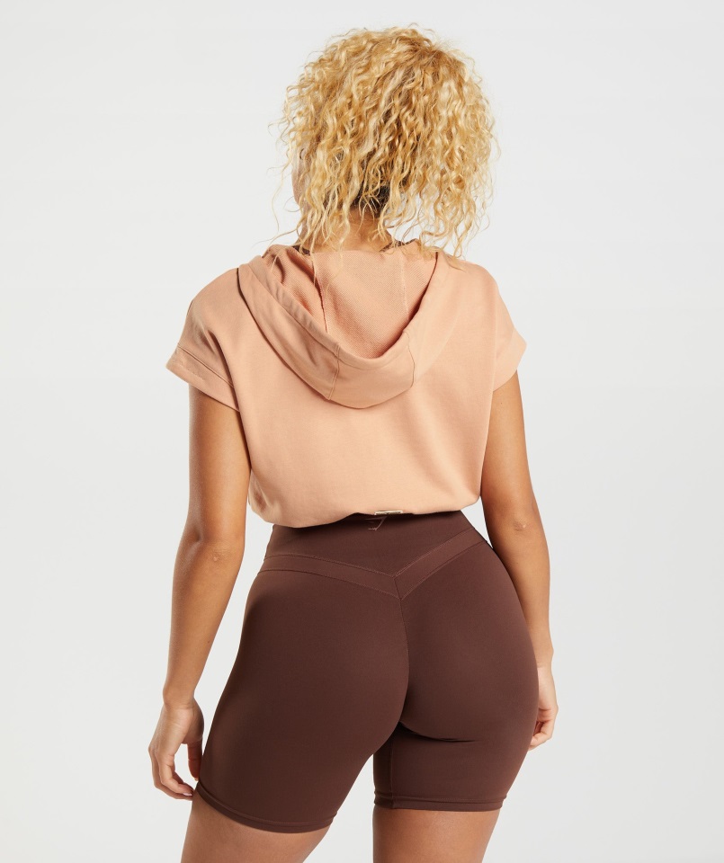 Gymshark Sunset Beige Whitney Recortada Con Capucha Sin Mangas